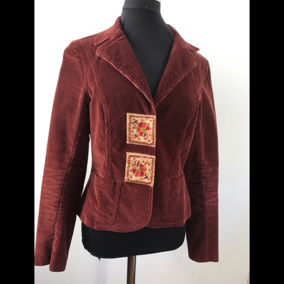 Anthropologie Jackets & Blazers - Anthropologie Polly Says Embroidered Blazer red